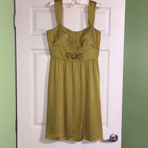 Tahari Chartreuse Satin Dress